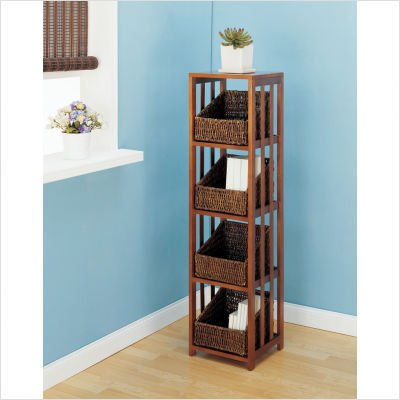 Cocoa Four Shelf Storage Rack in Cocoa