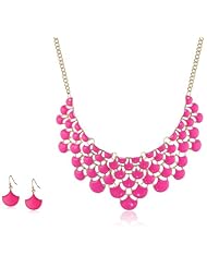 Panacea Enamel Bib Necklace, 9.5"