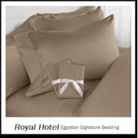 Royal Hotel's Solid Taupe 800-Thread-Count 4pc Olympic Queen Bed Sheet Set 100-Percent Egyptian Cotton, Sateen Solid, Deep Pocket