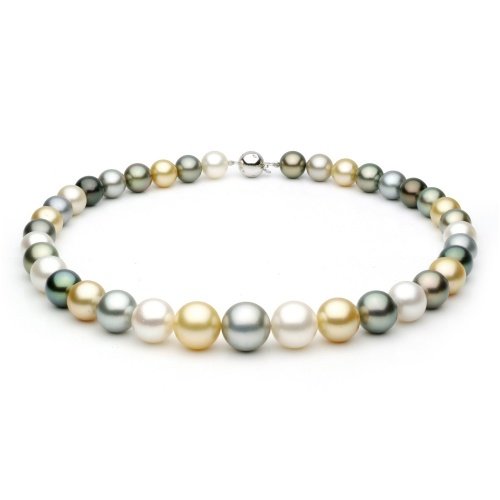 Multicolor Necklace - 10-14mm, AA+ Quality, Solid 14k Gold, Princess & Matinee Lengths - 16, 18, 20, 22 Inches Available