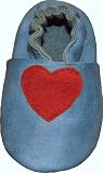 Tibet PLATEAU soft sole infant full grain baby shoes SUEDE heart blue