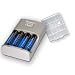 World-ready 100-240V Ultra-Fast AA / AAA Nimh Battery Wall Charger w/ 4 Premium 2700 Ni-MH Batteries *** Includes Battery Holder***