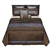 Fritzi Queen Comforter Set - Blue/ Brown (92 x 94")
