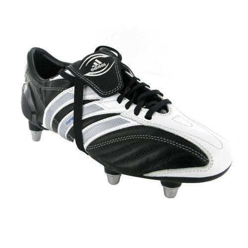 D11 New Mens Black Adidas Rugby Football Boots Size 13