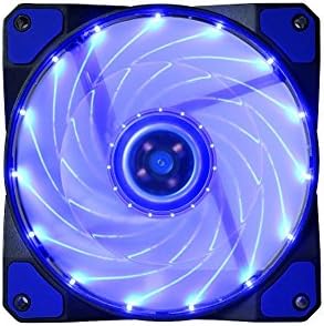 120mm fan ONNINE Hydraulic Bearing quiet cooling case fan for computer 15 leds Color LED fan DC 12 Volt 1200 RPM connectors 4 pin 3 pin with Anti Vibration Rubber Pads(Blue)
