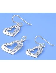 Sterling Silver Sets With Cubic Zirconia - Heart