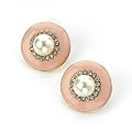 Pearl & Crystal Pierced Fashion Earrings Pink & Gold