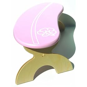 Painted Wood Surfboard Step Stool