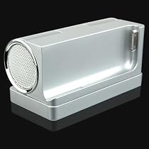 Sleak Silver Stereo Speaker with Battery For Iphone i-phone