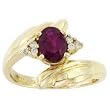 14K Yellow Gold Ruby and Diamond Ring