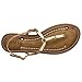 Ollio Women's Shoe Metallic T-Strap Comfort Zori Flat Sandal