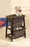 Triangular Basket Stand-2 Baskets- Black Finish (Black) (22.25H x 16.75W x 11.5D)