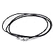 Besteel 2mm Mens Womens Leather Necklace Cord Rope Chain Stainless Steel Clasp 24 Inch