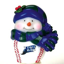Tampa Bay Rays MLB Light-Up Musical Snowman Ornament (3")