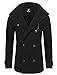 Tom's Ware Mens Stylish Fashion Classic Wool Double Breasted Pea Coat TWCC06-08-BLACK-US L