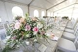Wallmonkeys Peel and Stick Wall Decals - A Table Setup for a Wedding Reception in a Big Tent - 60