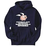 Hoodie Mens Navy Blue  Antigua And Barbuda where nothing is impossible  Countries