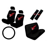 11 Piece Auto Interior Gift Set - Eagle Red - 2 Bottom Seat Covers, 2 Top Seat... 