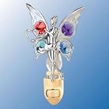 Chrome Fairy with Heart Night Light - Multicolored Swarovski Crystal