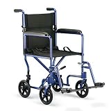 Invacare Aluminum Transport/Companion Chair-19 with Swingaway Footrest-BLUE (Folding, Assembled)