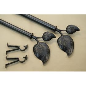 NEW Decorative Curtain Rod #33, 66-120 inch, Black by Drapery Hardware