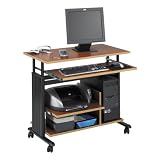 Safco Mobile Adjustable-Height Computer Workstation w/ Printer Shelf