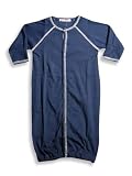 Little Mish Baby - Newborn Baby Boys Convertible Gown, Navy Blue