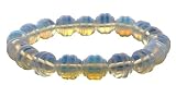 Carved Bead 10mm Bracelet - Opalite