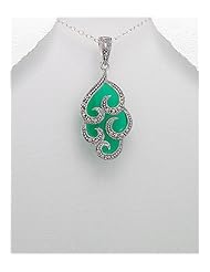 Marcasite Pendant Necklace In 92.5 Sterling Silver