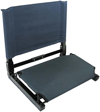 Patented Graphite Bottom with Navy Back Canvas Stadium Chair Bleacher Seat