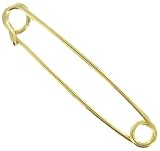 Gold Plated Mens Collar Bar Safety Pin 2" New Usa