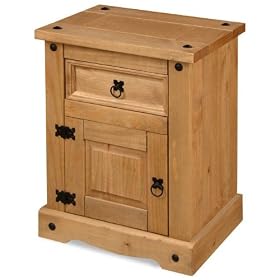Corona solid pine bedside cabinet
