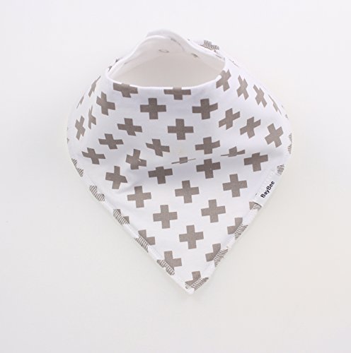 BayBee Bandana Drool Bib, Organic Cotton w/ Snaps, Unisex, Single Cute Baby Gift