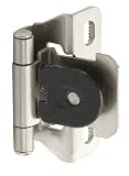Amerock BP8715-G10 Single Demountable Partial Wrap Hinge 1/4-Inch Overlay, Stain Nickel