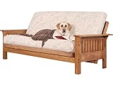 Cottage Futon 80957211182L Augusta Oak Loveseat Size Futon Frame - Medium Oak - Mattress sold separately