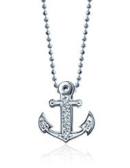 Alex Woo "Little Seasons" Diamond and 14kt White Gold Anchor Pendant Necklace