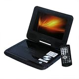 7インチポータブルDVDプレーヤーDVD-PD806BKリージョンフリー