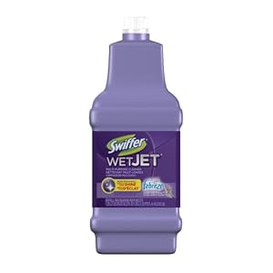Swiffer WetJet Spray Mop Floor Cleaner Multi-Purpose Solution, Febreze Lavender & Vanilla Comfort Scent, 42.2-Ounce (Pack of 6) (Packaging May Vary)