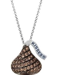 Hersheys Kisses Chocolate CZ Necklace in Sterling Silver