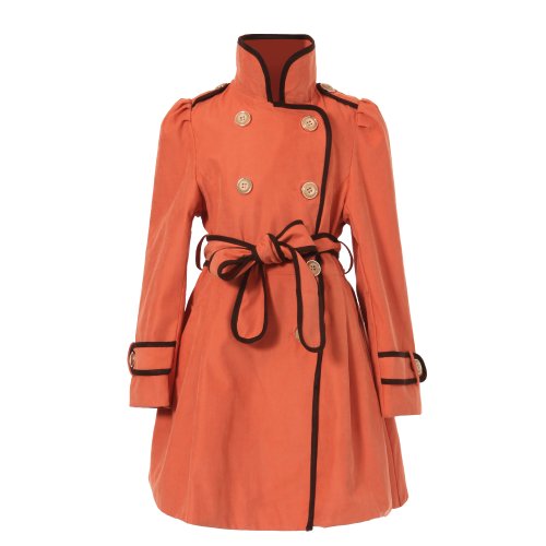 Richie House Girls Flared Top Coat with Trim