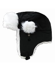 Black Winter Faux Fur Trooper Aviator Hat S M Black by HDP Jeep Caps Visors/Helmet/Beanies