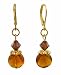Earrings - E289 - Murano Style Glass - Round Lentil Shape ~ Smoky Topaz (Brown)