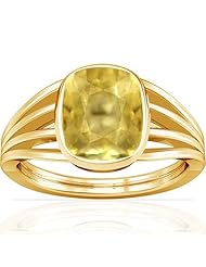 18K Yellow Gold Cushion Cut Yellow Sapphire Solitaire Ring