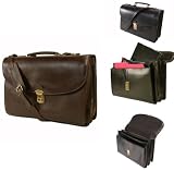 Bond St Large Lockable Flap Briefcase /w Computer Slot