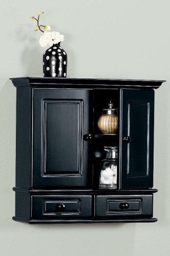 Dexter Wall Cabinet 23.5w Wood Doors Black