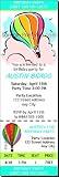Hot Air Balloon Birthday Party Ticket Invitation