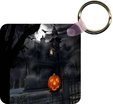 Halloween Dark Castle Pumpkin Art Key Chain - Ideal Gift for all Occassions