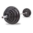 Body Solid OSR400S Rubber Grip Olympic Set With Chrome Bar