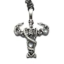 Gatekeeper of Hell Skull Pewter Pendant with Adjustable Cord Necklace