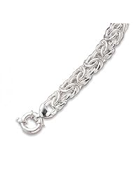 MMA Silver - 7 inch 160 Gauge Oval Byzantine Bracelet